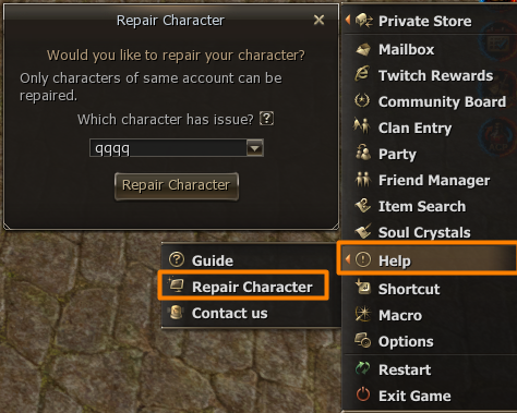 Character Repair tool